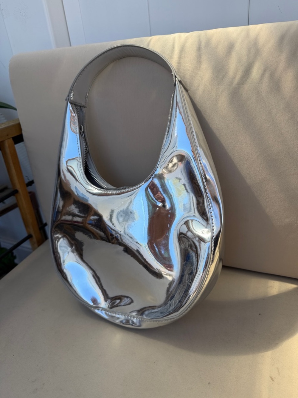 Primark Silver Metallic Hobo Shoulder Bag